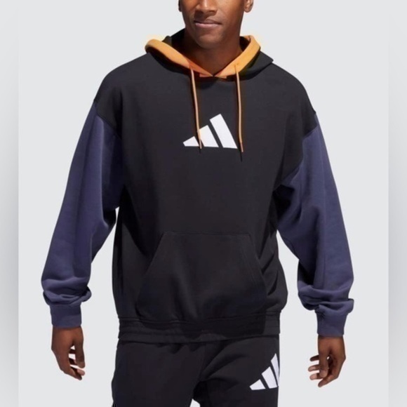 3/$30 _ ADIDAS | Men's Legends Heavyweight Cotton Hoodie black blue Small - Picture 2 of 11